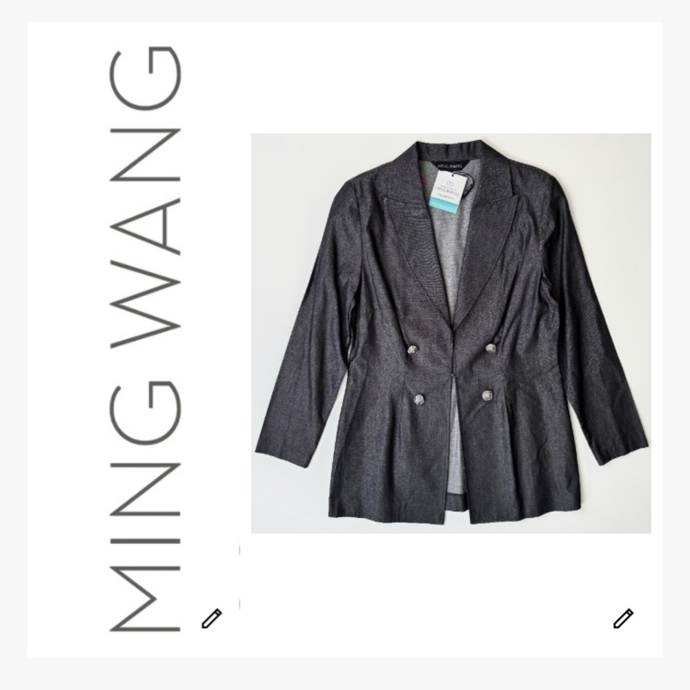 NWT Ming Wang Women's Chambray Blazer